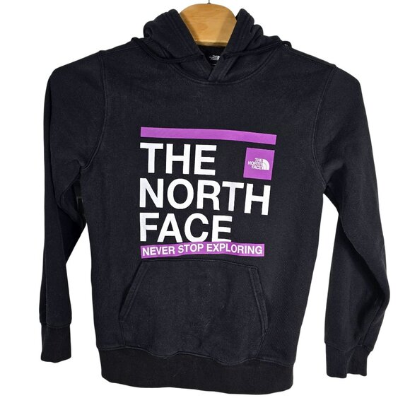 The North Face Hooded Sweatshirt Medium Men's Black Graphic Hoodie - Picture 1 of 5